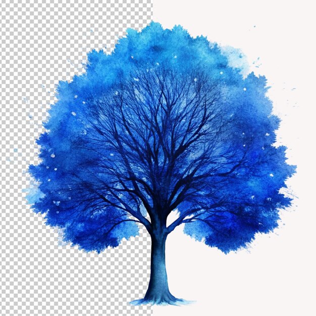 PSD Árbol azul png