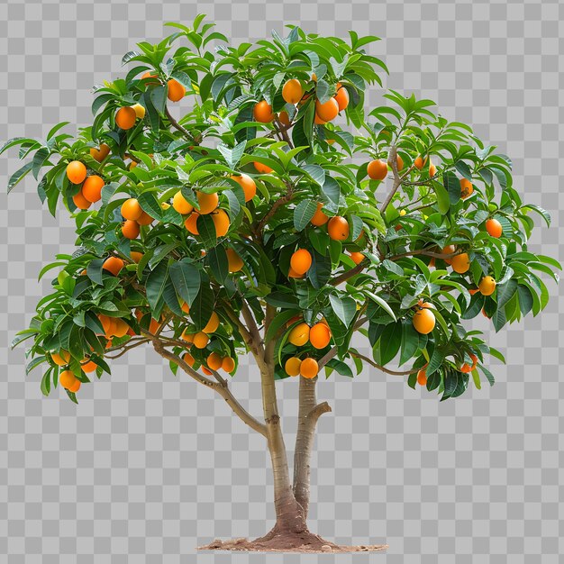 PSD Árbol de canistel con dosel redondo denso árbol de tamaño mediano árbol oscuro aislado clipart png psd no bg