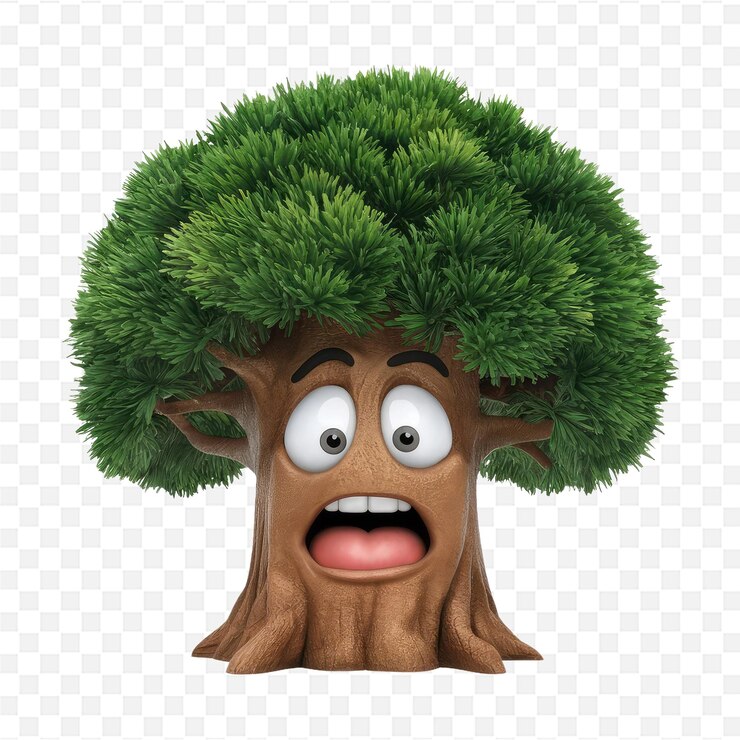 PSD un árbol con una cara y una cara en él