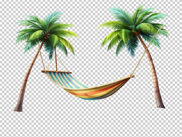 árbol de coco y hamaca