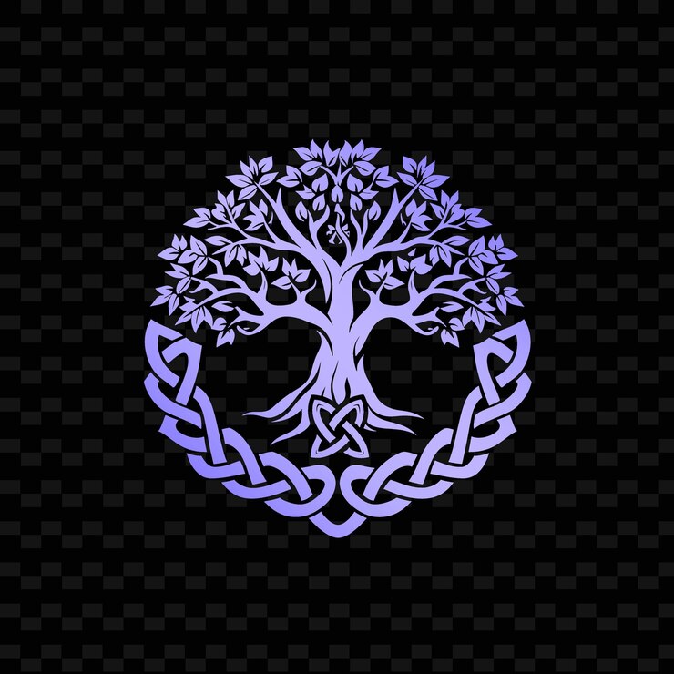 PSD un árbol con una corona blanca sobre un fondo negro