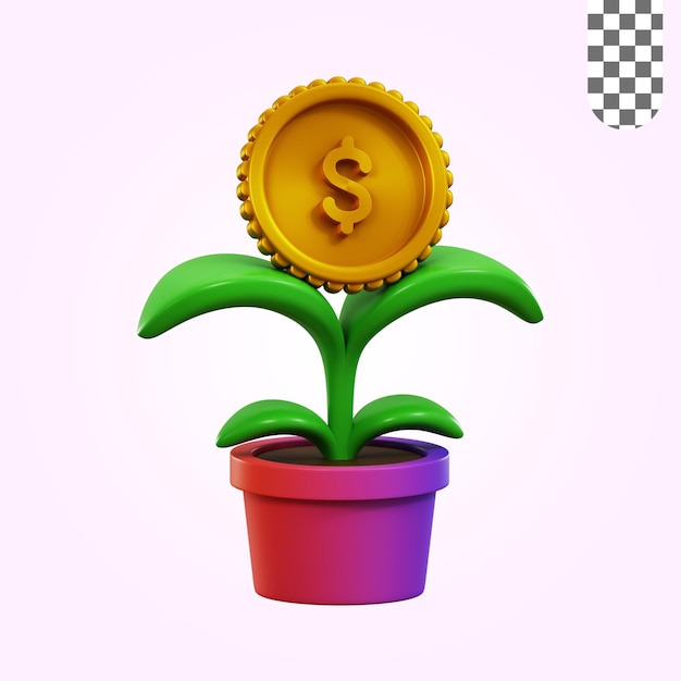 Árbol de dinero de ilustración 3d