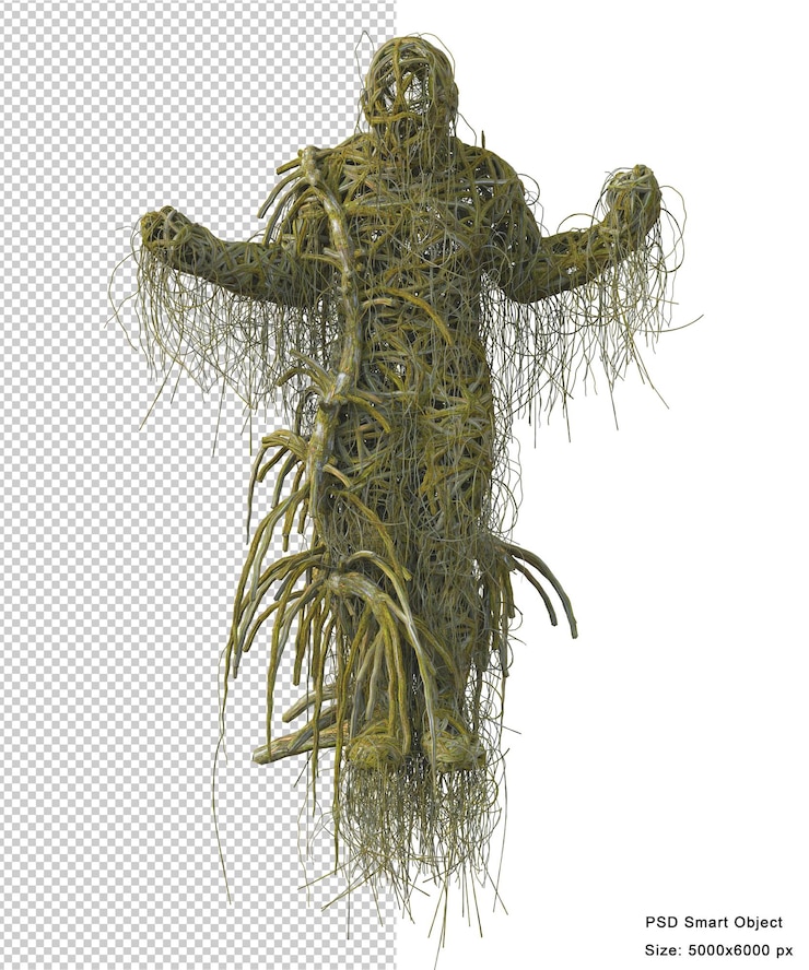 PSD árbol espeluznante aislado render 3d