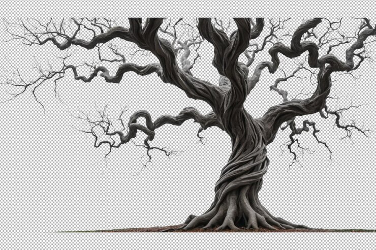 PSD el árbol espeluznante esconde sombras extrañas