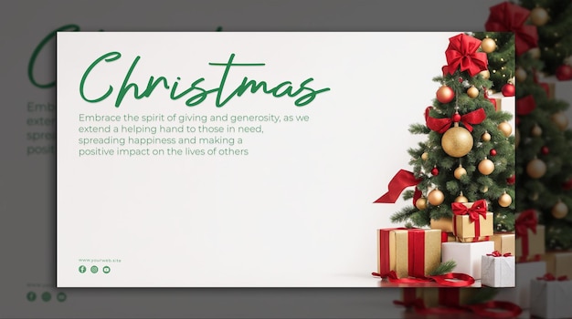PSD el árbol festivo con espacio encarna la alegría navideña y las posibilidades abiertas