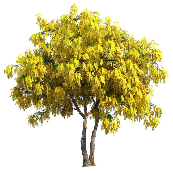 PSD un árbol con hojas amarillas que dice "el árbol"