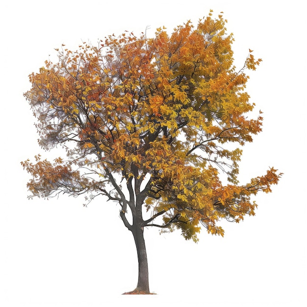 un árbol con hojas amarillas que está en el otoño