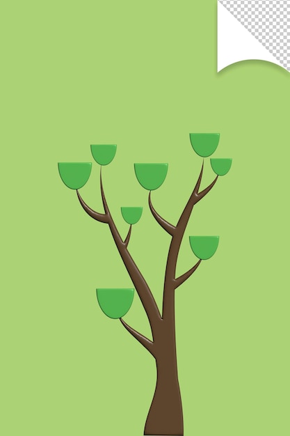 Un árbol con hojas verdes y un árbol con la palabra árbol.