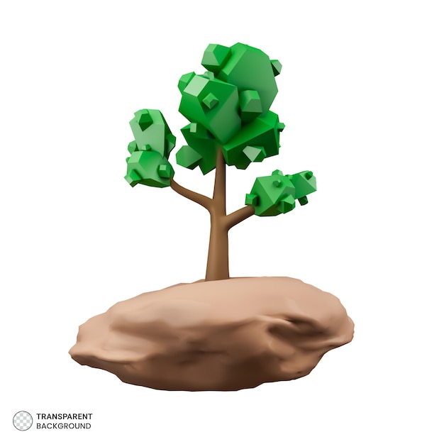 Árbol en ilustración de estilo low poly
