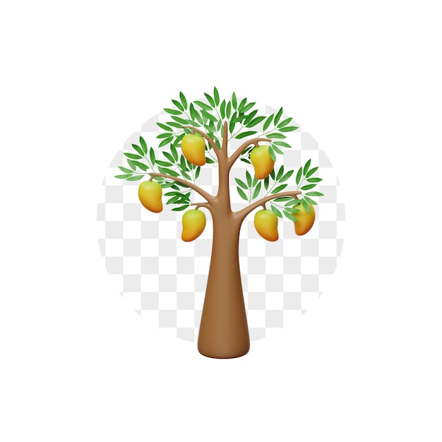 PSD el árbol de mango 3d icon premium psd