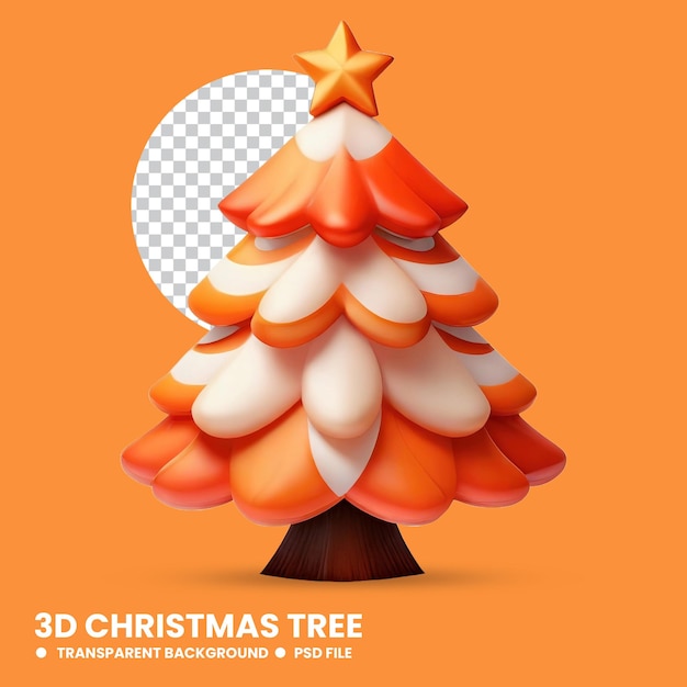 PSD Árbol de navidad 3d sin fondo psd