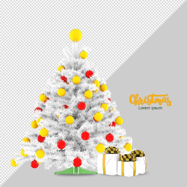 Árbol de Navidad en 3d prestados aislado