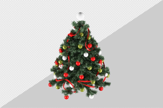 Árbol de navidad en 3d prestados aislado