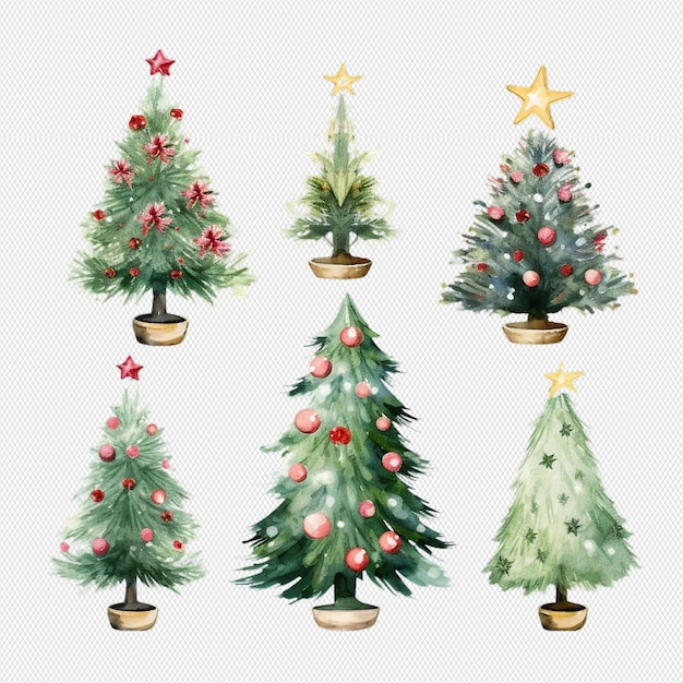 PSD Árbol de navidad acuarela