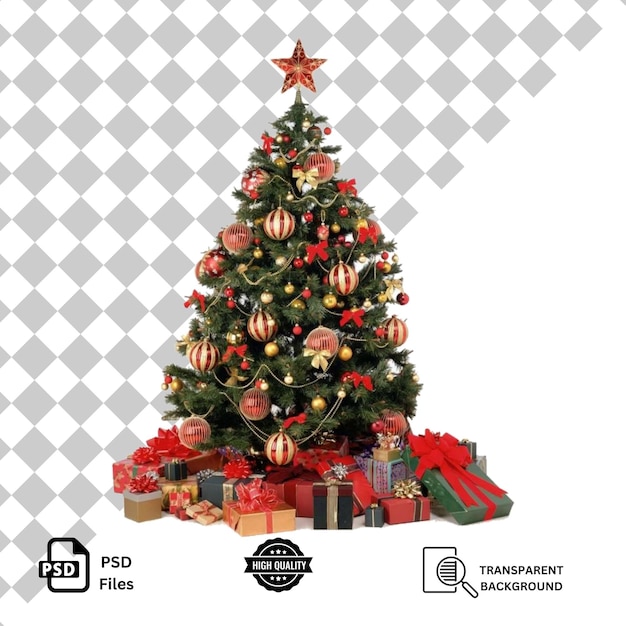 Árbol de navidad aislado sobre fondo transparente