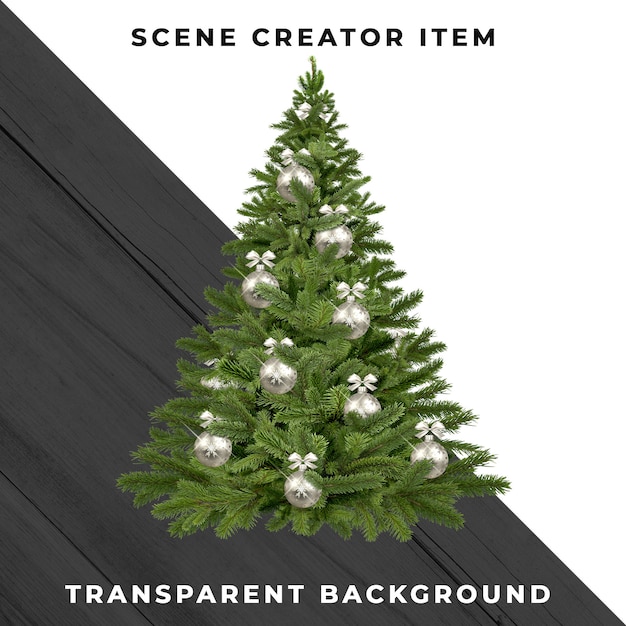 Árbol de Navidad aislado con trazado de recorte.