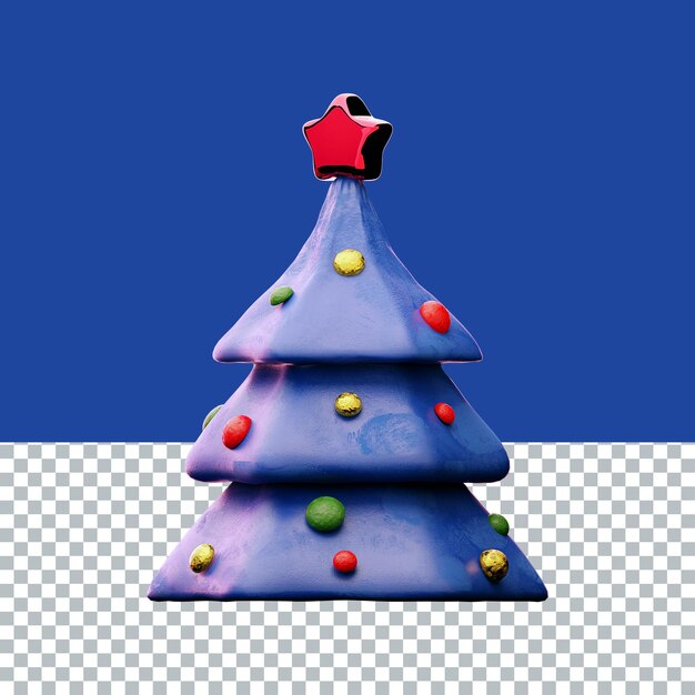 Árbol de navidad de arcilla azul