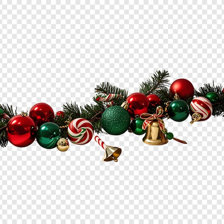 PSD un árbol de navidad con un bastón de caramelo y un bastón del caramelo