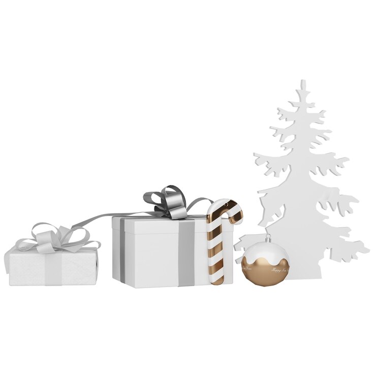 PSD un árbol de navidad con una caja con un regalo en el medio