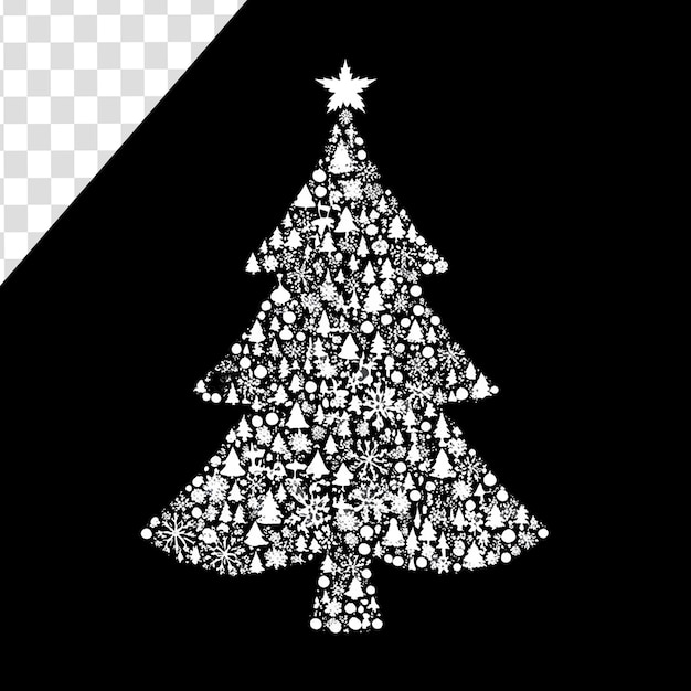 un árbol de navidad con copos de nieve