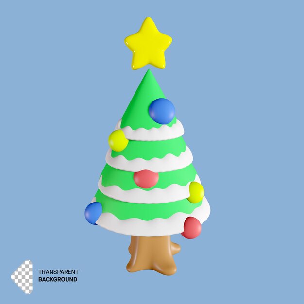 árbol de navidad en diseño de renderizado 3d.