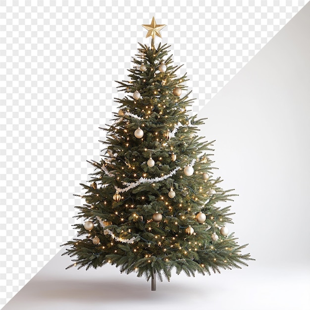 un árbol de Navidad con una estrella en él y una estrella en la parte superior