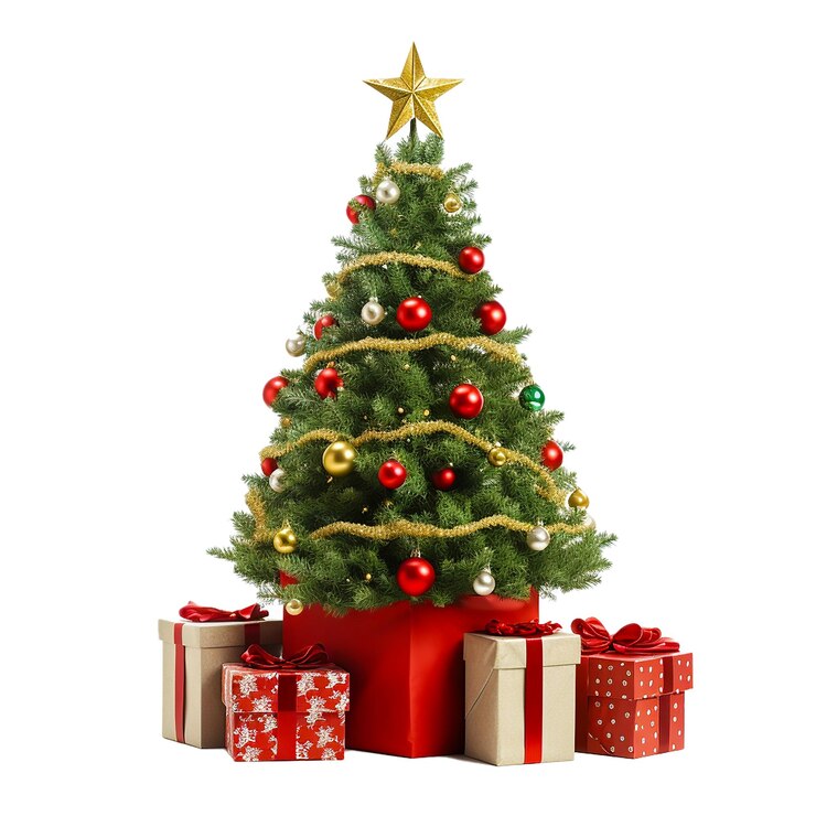 PSD un árbol de navidad con una estrella en él