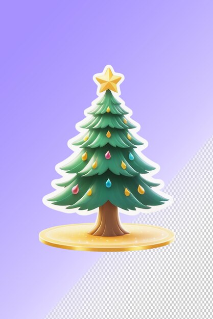 Un árbol de navidad con una estrella en él