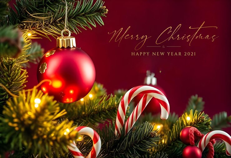 PSD un árbol de navidad con un fondo rojo con un fondo rojo con un fondo rojo