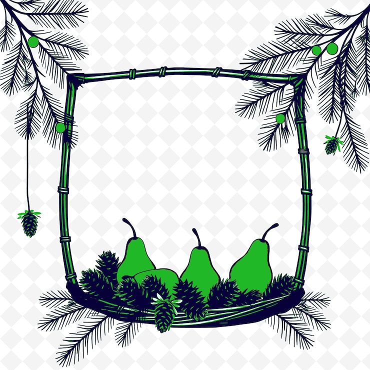 PSD un árbol de navidad con una imagen de peras verdes