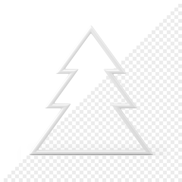Árbol de navidad, minimalista, 3d, icono