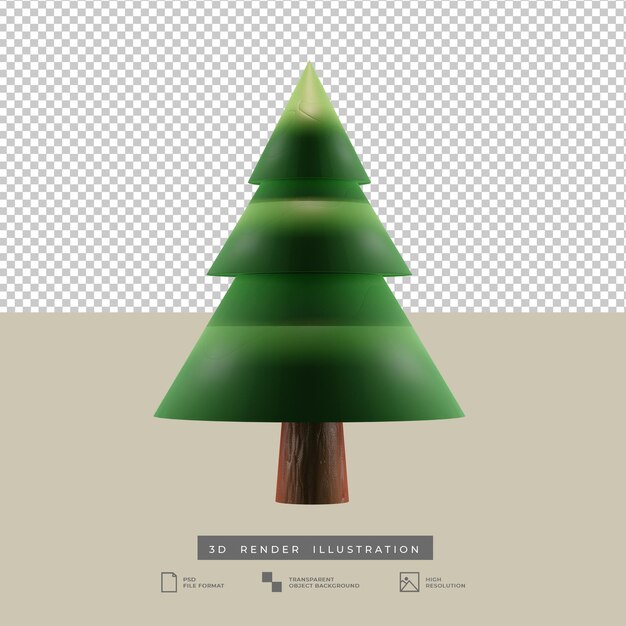 Árbol de navidad minimalista ilustración 3d