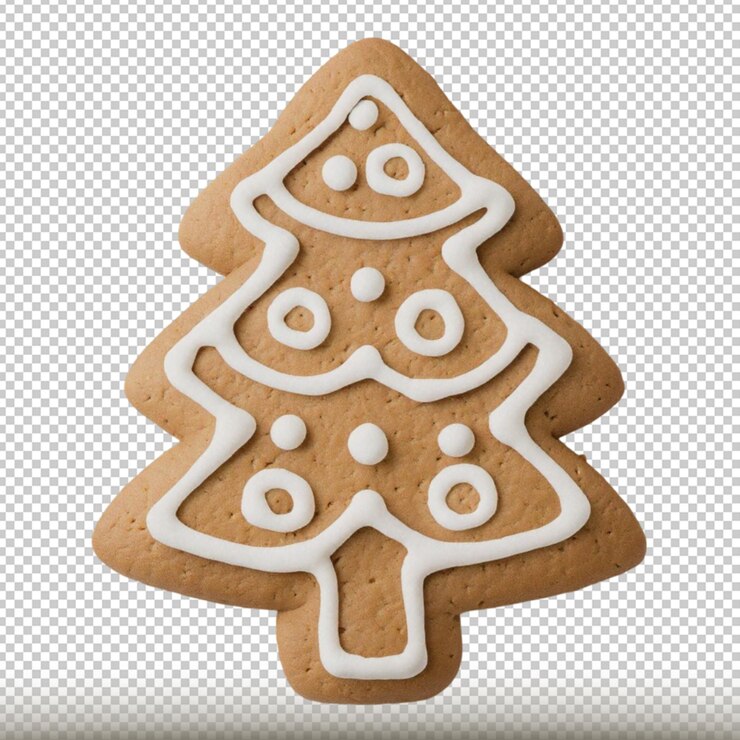PSD árbol de navidad de pan de jengibre aislado sobre un fondo transparente