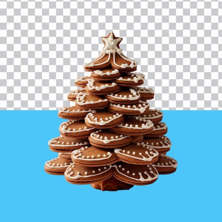 PSD árbol de navidad de pan de jengibre aislado