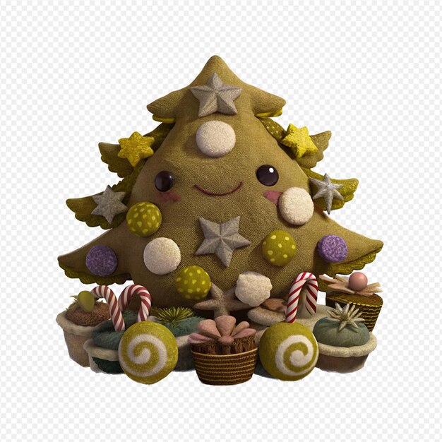 Árbol de Navidad de peluche adornos de tela suave estrella amarilla decoraciones festivas coloridas