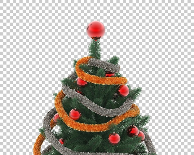 Árbol de navidad sobre fondo transparente. representación 3d - ilustración