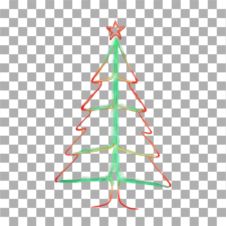 PSD un árbol de navidad verde en un fondo transparente
