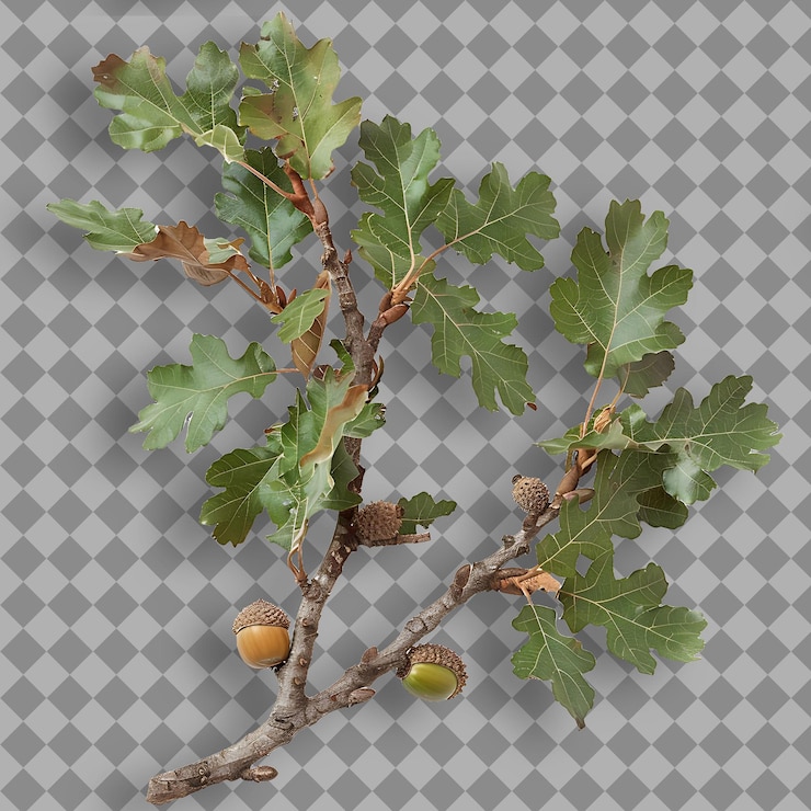 PSD un árbol con la palabra bellota en él