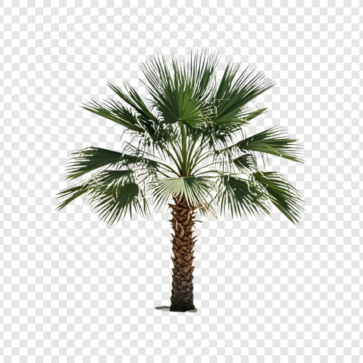 PSD árbol de palma sobre un fondo transparente