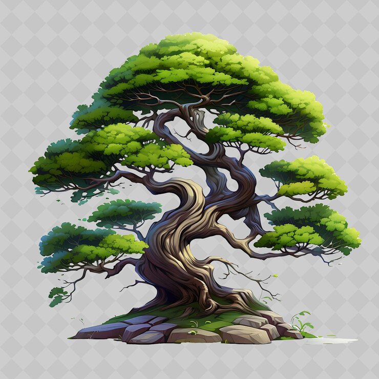 PSD un árbol con un patrón verde y marrón