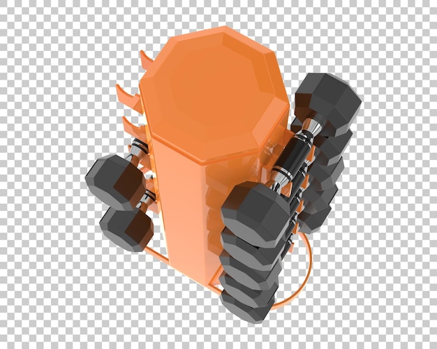 Árbol de peso con pesas sobre fondo transparente Ilustración de renderizado 3d