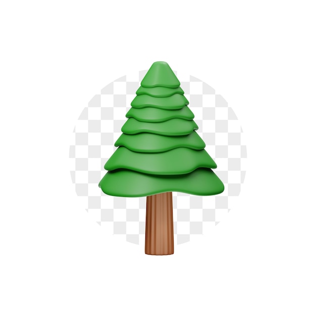 PSD el árbol de pino 3d icon premium psd