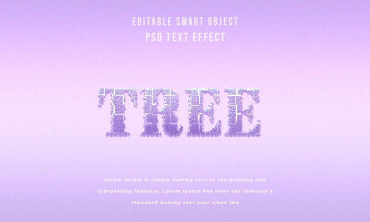 PSD árbol de psd estilo de efecto de texto editable en 3d