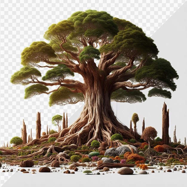 PSD Árbol de teca aislado aislado en fondo transparente arte vectorial árbol png nature pic