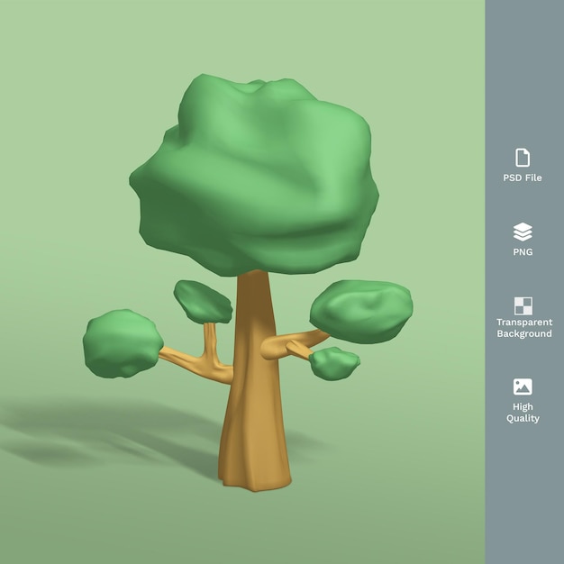 PSD un árbol verde se muestra con la palabra 