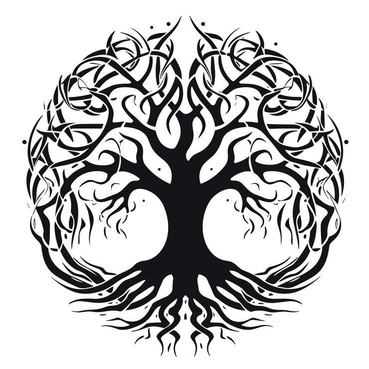 PSD árbol vida naturaleza maravilla de la tierra ilustración gráfica vectorial