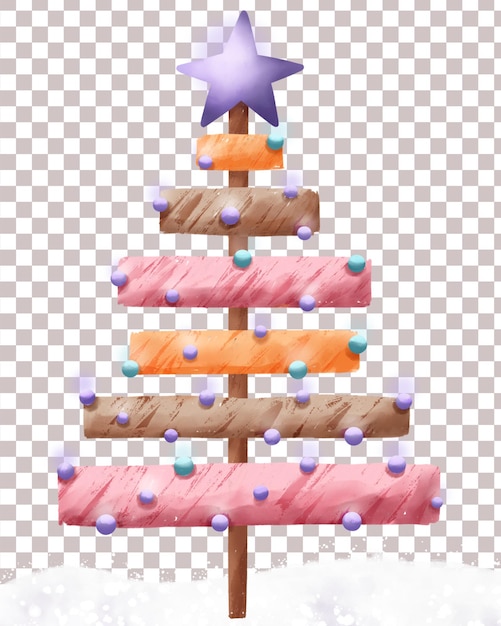 Árboles de Navidad en ilustración acuarela