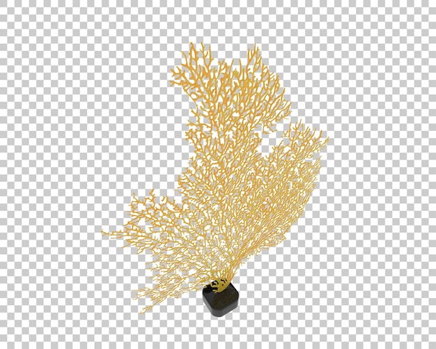Arbre de corail isolé sur un fond transparent illustration de rendu 3D