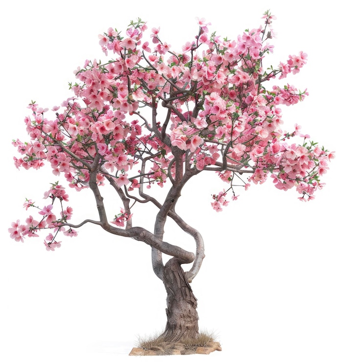 PSD arbre découpé japonais_cherry_blossom_arbre_prunus_serrulata_kanzan avec fond transparent