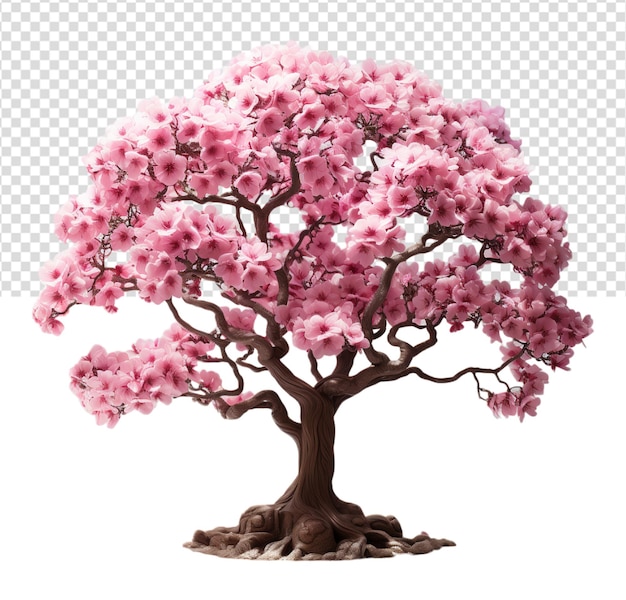 PSD arbre à fleurs de cerisier avec un fond transparent